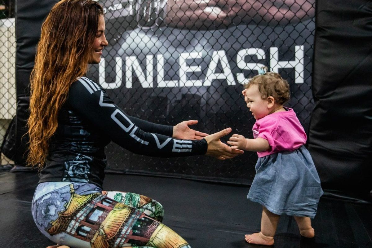ONE Vice President Miesha Tate with her daughter at Evolve in Singapore