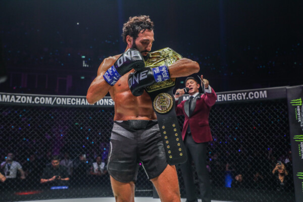 Chingiz Allazov wins the ONE Featherweight Kickboxing World Championship belt at ONE Fight Night 6